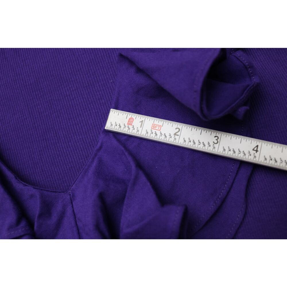 LAUREN RALPH LAUREN Shirt Womens XL Purple Long Sleeve Ruffle Collar Texture - Picture 9 of 12